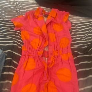 Lazy Oaf Pink and Orange Jumpsuit